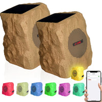 Thumbnail for 5Core Outdoor Wireless Speakers Bluetooth Rock Waterproof Linkable TWS Garden Speaker BROWN