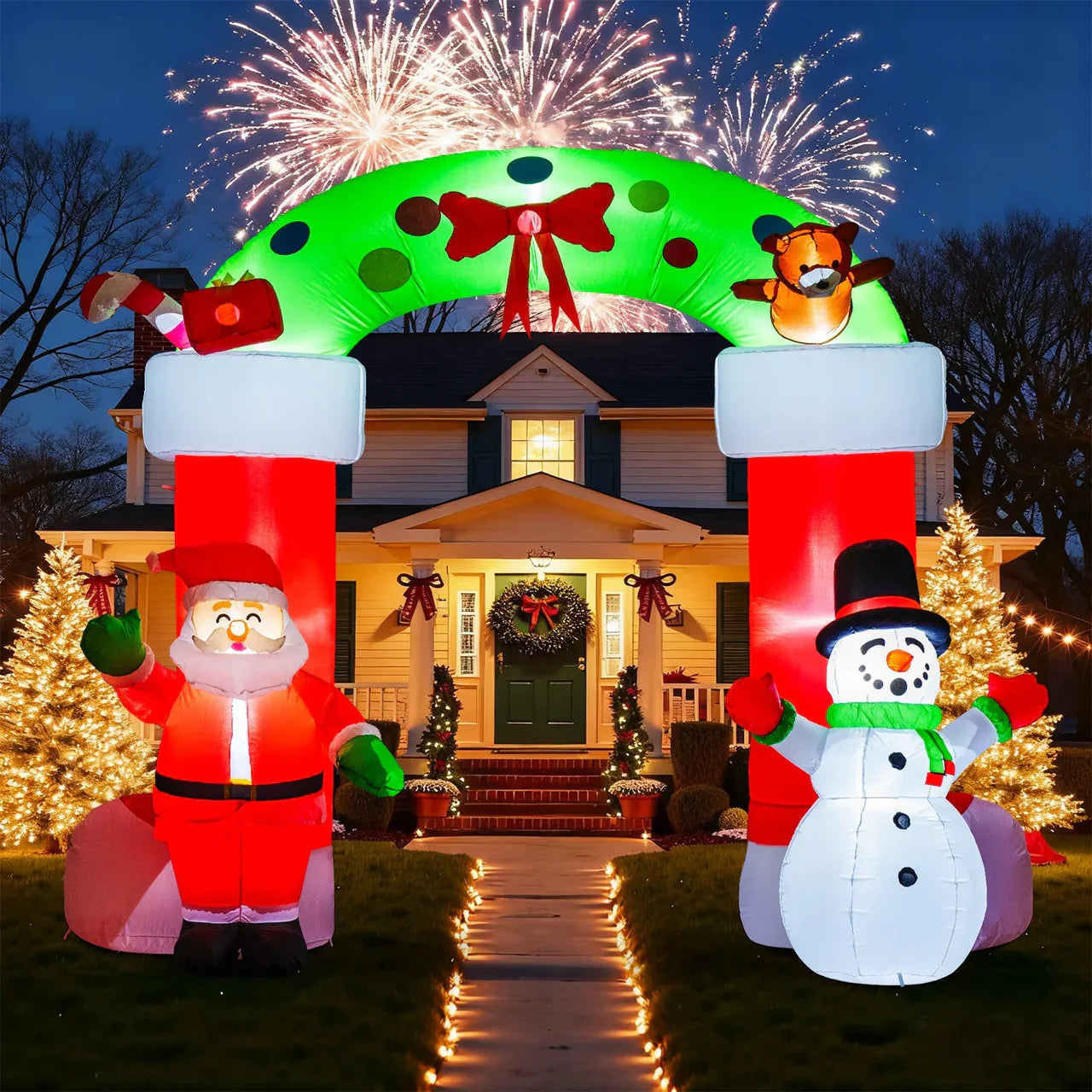 Make Your Lawn the VIP Entrance to the North Pole with Our 8.2Ft Inflatable Christmas Archway