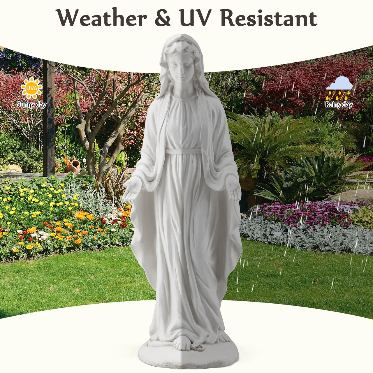 Outdoor Religious Sculpture, Garden Decor, Waterproof Sculpture, Suitable for Courtyard, Front Porch, Patio