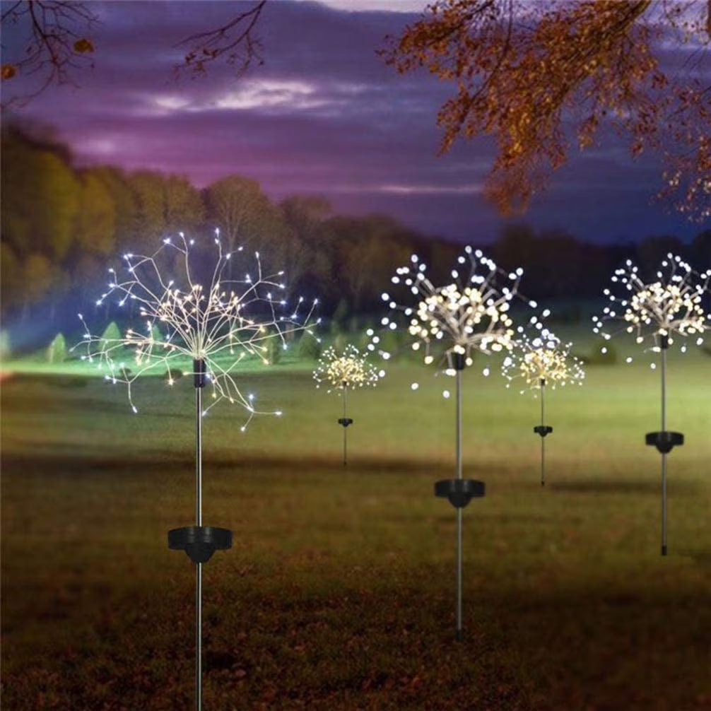 Solar Lights Outdoor, Garden Decorative Lights, Solar Landscape Lights, DIY Lights, 120 LED Powered 40 Copper Wires for Walkway Patio Lawn Backyard，Party Decor 2 Pack （Cool White）