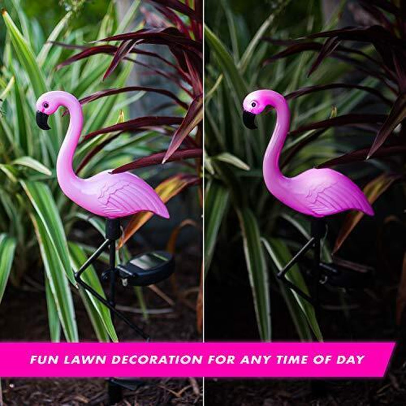 Solar Garden Stake Light Pink Flamingo Yard Outdoor Lawn Pathway Patio Decor