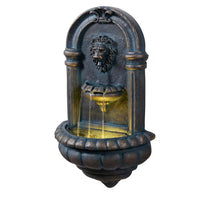 Thumbnail for 34 In. Electric Polyresin Tiered Fountain with Built-In Pump and Weather-Resistant Finish in Natural Stone