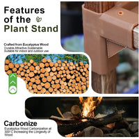 Thumbnail for Plant Stand Indoor Three Tier Plant Shelf Outdoor Wooden & Plastic 3 Tiers Garden Flower Pot Rack for Patio Decor