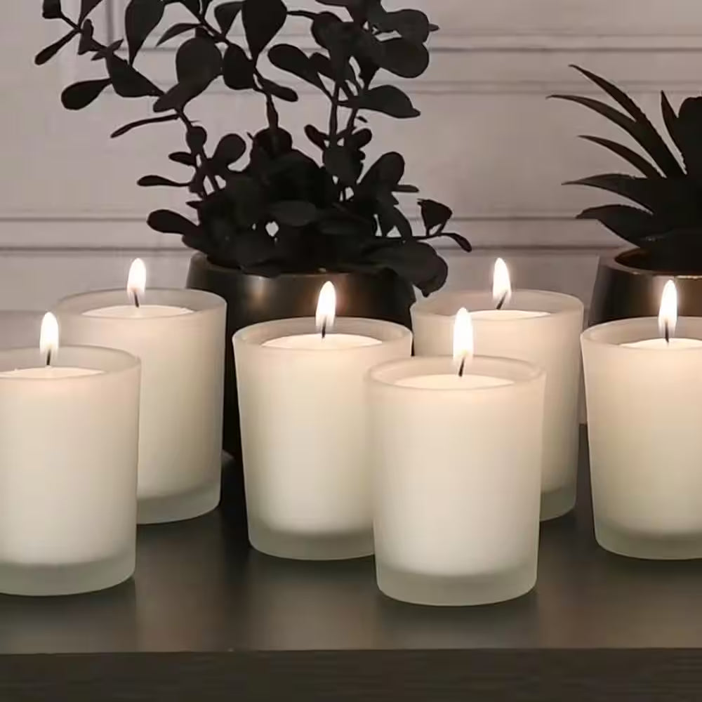 12 Candles (15 Hours) in Frosted Glass Votives