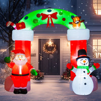 Thumbnail for 8.2Ft Christmas Inflatables Archway with Santa & Snowman, Christmas Arch Blow up Yard Decorations and Built-In LED Lights for Party Indoor, Outside, Garden, Lawn
