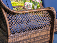 Thumbnail for Rattan Swivel Rocking Chairs 3 PC Patio Conversation Set, Outdoor Bistro Set Lawn Garden with 2 Cushioned Chairs & 1 Side Table
