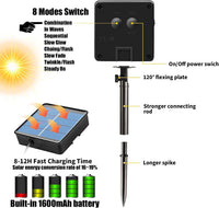 Thumbnail for Solar Rope Light 33FT 100L IP65 Weatherproof Outdoor LED Copper Fairy String Tube Lights for Party Garden Porch Yard Home Wedding Vacation Daily Holiday Tree Decoration Lighting (Warm White)