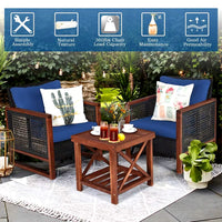 Thumbnail for Patio Furniture Set, Rattan Outdoor Sofa Set 3 Pieces