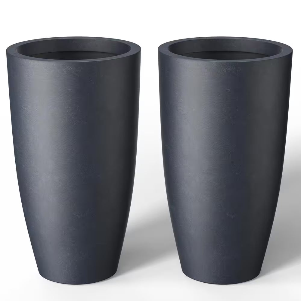 Extra Large Tall round Concrete Plant Pot / Planter Set of 2