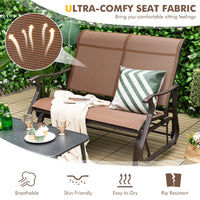 Thumbnail for 2-Person Patio Glider Bench with High Back and Curved Armrests