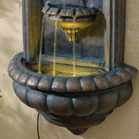 Thumbnail for 34 In. Electric Polyresin Tiered Fountain with Built-In Pump and Weather-Resistant Finish in Natural Stone