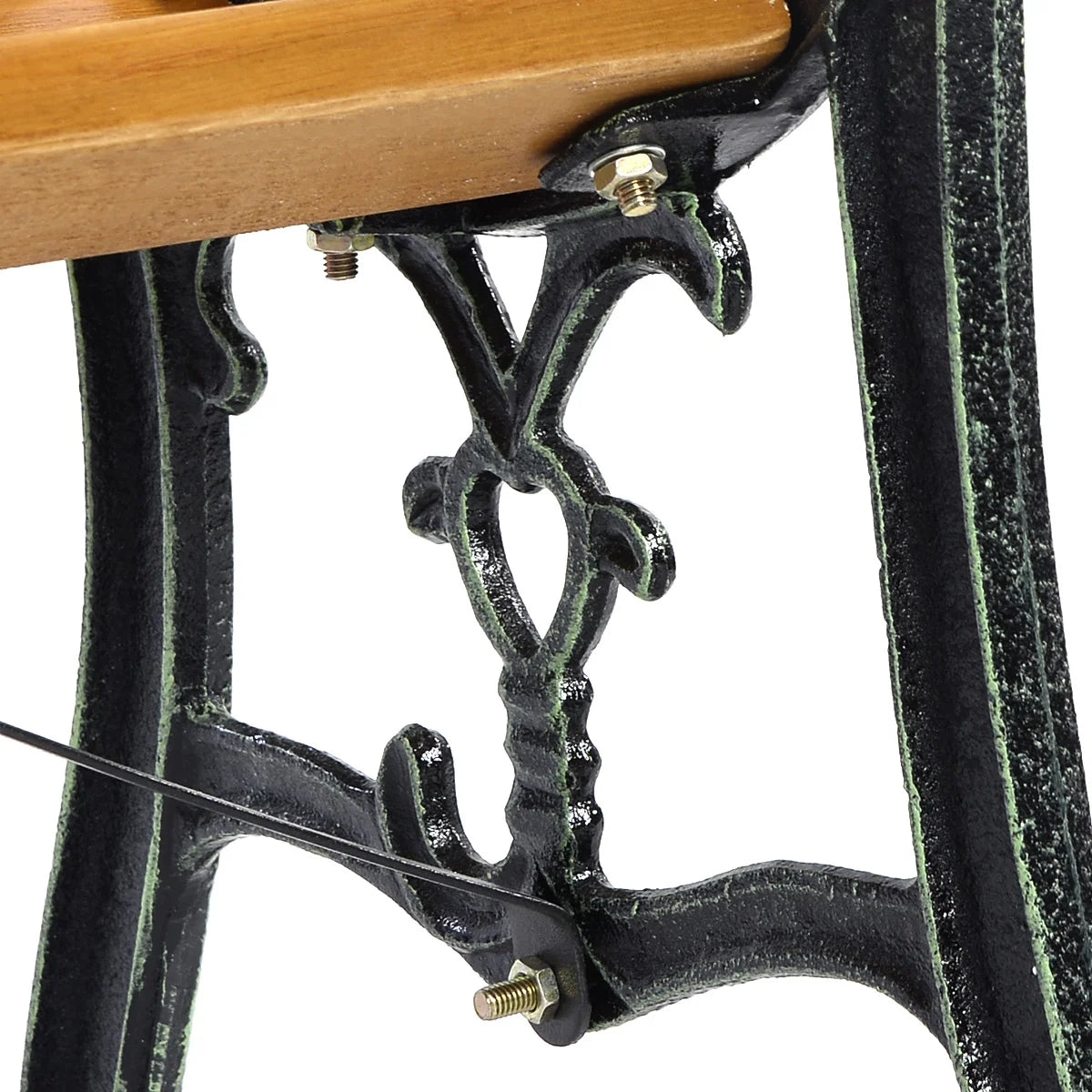 Garden Metal Bench Porch Path Hardwood Chair for Patio Park Outdoor Deck
