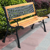 Thumbnail for Garden Metal Bench Porch Path Hardwood Chair for Patio Park Outdoor Deck