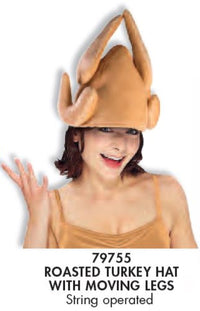 Thumbnail for Plush Roasted Turkey Hat Thanksgiving Outfit Halloween Costume Turkey Trot Hat
