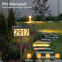 Thumbnail for 2 in 1 Solar Address Sign for Yard Lighted House Numbers Waterproof Illuminated Address Plaque with Stakes 22 Leds 3 Color Lighting Modes Wall Mounted/In Ground 2 Ways for outside Street