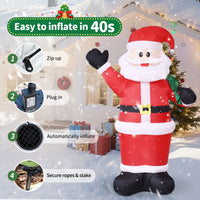 Thumbnail for 8Ft Christmas Inflatable, Santa Christmas Inflatable Decoration with Build-In Leds for Xmas Party Outdoor Yard Garden Lawn Winter Decor