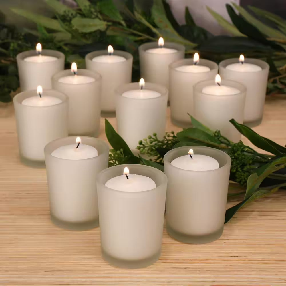 12 Candles (15 Hours) in Frosted Glass Votives