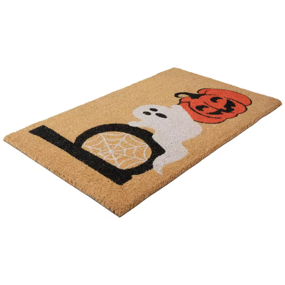 Brown Natural Coir Boo Halloween Doormat 18 In. X 30 In.