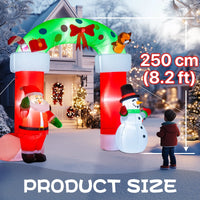 Thumbnail for 8.2Ft Christmas Inflatables Archway with Santa & Snowman, Christmas Arch Blow up Yard Decorations and Built-In LED Lights for Party Indoor, Outside, Garden, Lawn
