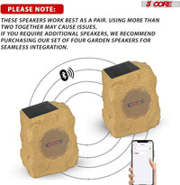 Thumbnail for 5Core Outdoor Wireless Speakers Bluetooth Rock Waterproof Linkable TWS Garden Speaker BROWN