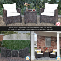 Thumbnail for 3 Pieces Rattan Patio Furniture Set With Washable Cushion