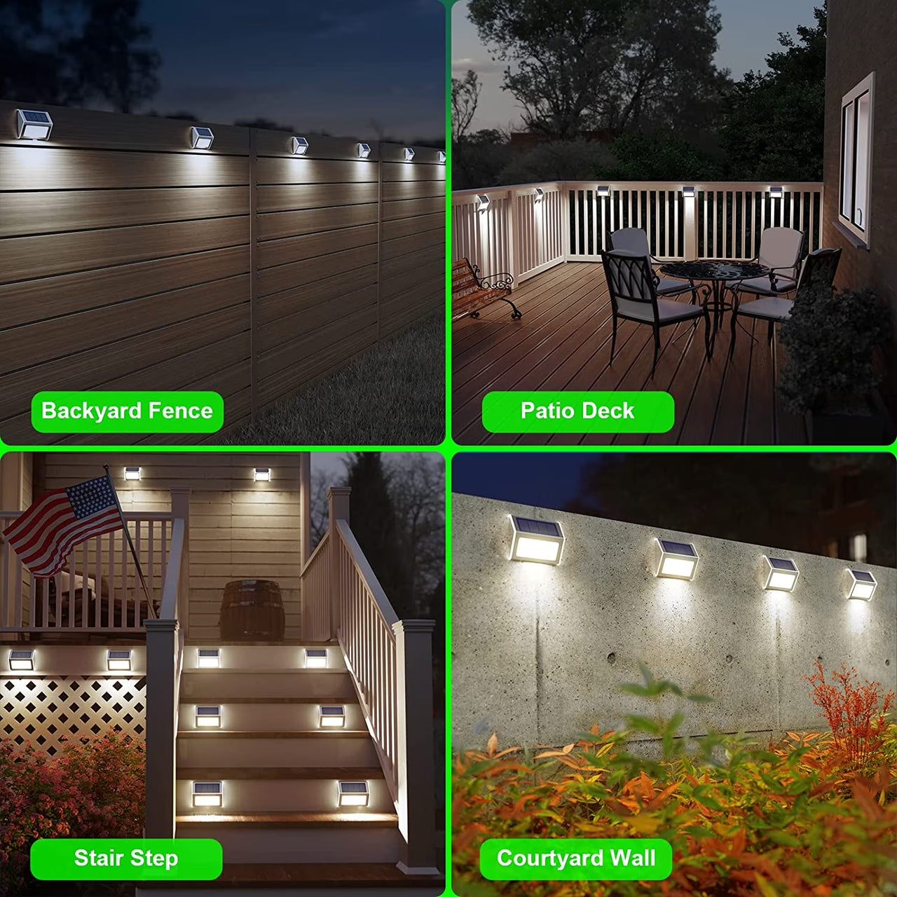 Waterproof Deck Lights Stainless Steel and ABS Cool White, 6 Count