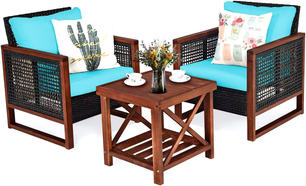 Patio Furniture Set, Rattan Outdoor Sofa Set 3 Pieces