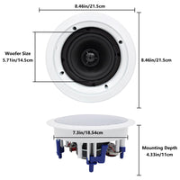 Thumbnail for 2PCS 5.25'' Bluetooth Ceiling Speakers Home Theater Sound Box System 300W Perfect for Bedroom Bathroom Covered Patio