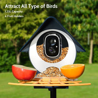 Thumbnail for Smart Bird Feeder with Camera,  Outdoor Bird Camera with 1080P HD Video, APP Real-Time Notifications, AI Identify Bird, Wifi Connection & Seed Guard, Blue