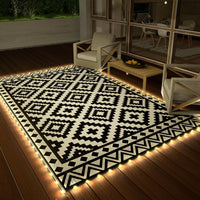 Thumbnail for HAUSHOF 5'X8' Outdoor Rug Waterproof with LED Strip Light, Reversible Outdoor...
