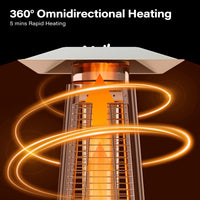 Thumbnail for 87'' Tall Pyramid Patio Heater with Wheels, Glass Tube Flame Heating 48000 BTU & Dust Cover