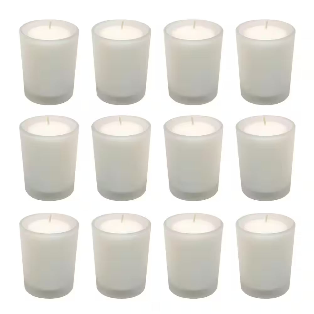 12 Candles (15 Hours) in Frosted Glass Votives