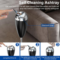 Thumbnail for Floor Standing Ashtray W/Lid,Adjustable 21.5