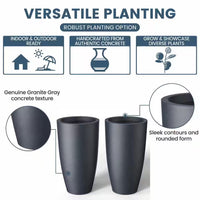 Thumbnail for Extra Large Tall round Concrete Plant Pot / Planter Set of 2