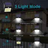 Thumbnail for 6 Pack Outdoor Solar Motion Lights - 3 Modes/100Led Wireless, IP65 Waterproof Solar Security Lights with Motion Sensor for Front Door, Backyard, Garage, Deck