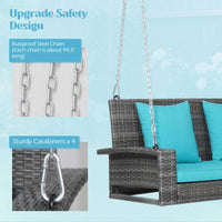 Thumbnail for  2 Person Patio Hanging Porch Swing Rattan