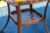 Thumbnail for Rattan Swivel Rocking Chairs 3 PC Patio Conversation Set, Outdoor Bistro Set Lawn Garden with 2 Cushioned Chairs & 1 Side Table