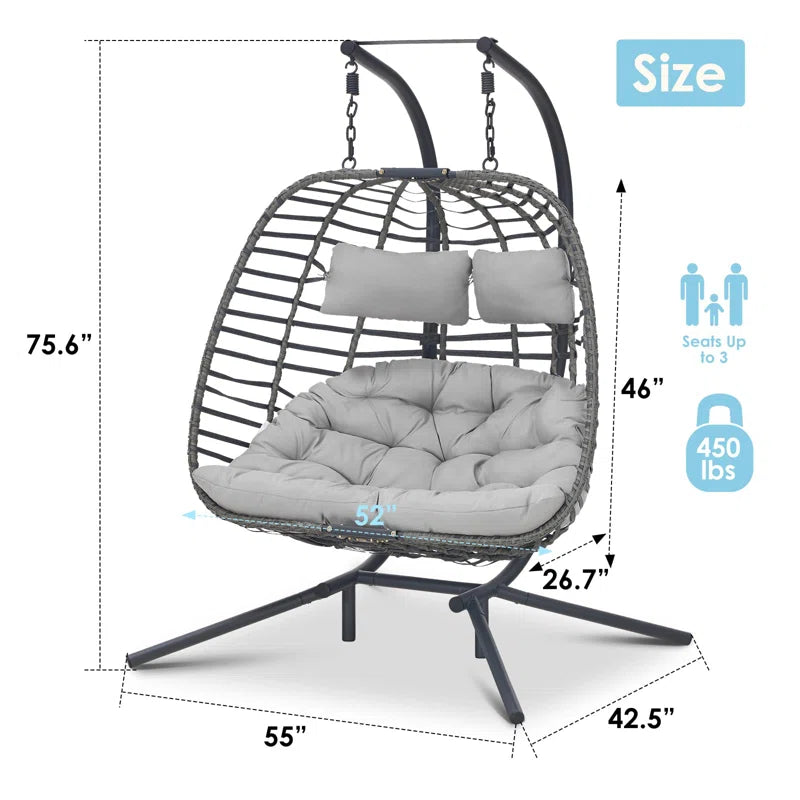 Swing Chair with Stand for 2 Person