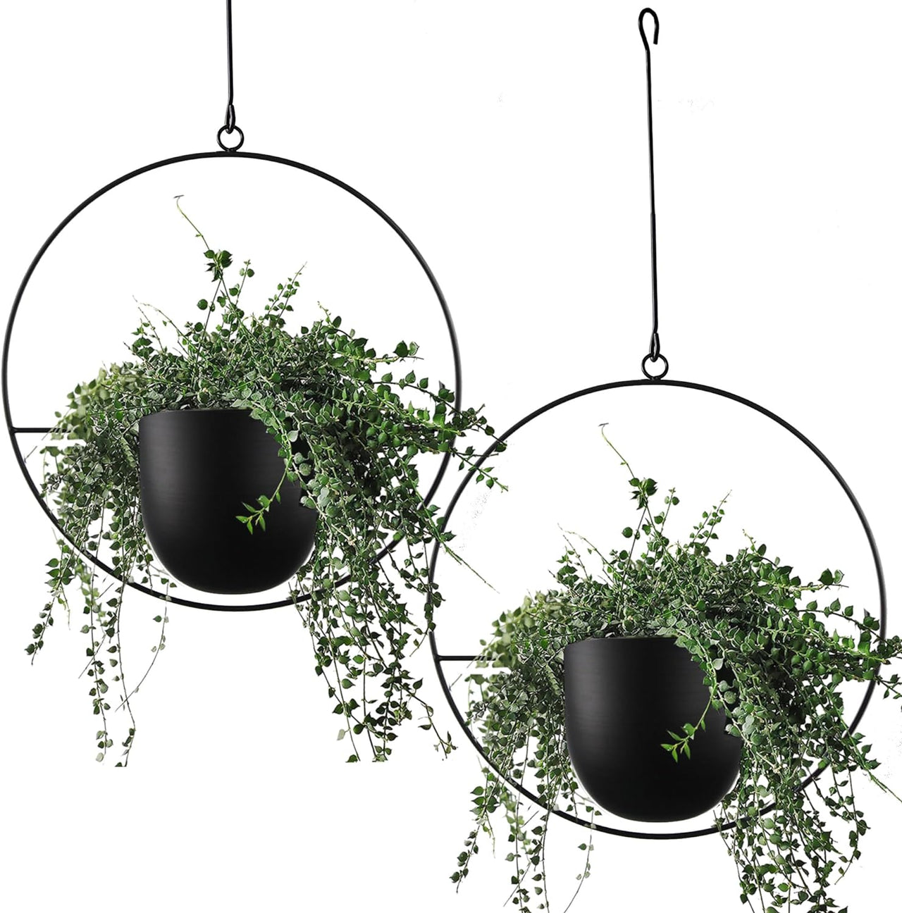 Hanging Planters for Indoor and Outdoor Plants with Hooks & Chains 2 Pcs 