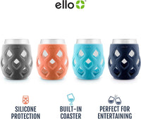 Thumbnail for Cru 17Oz Stemless Wine Glass Set with Protective Silicone Sleeves, Dishwasher Safe, Cocktail Glass Pack Perfect for Summer Patios and Parties Festive Fun Holiday Gift for Women Men Her Him