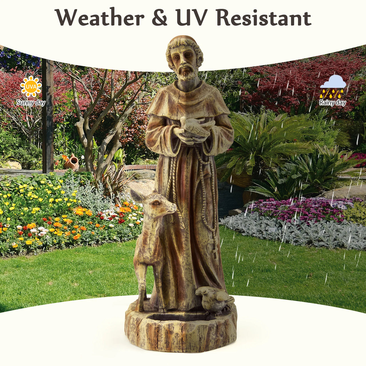 Outdoor Religious Sculpture, Garden Decor, Waterproof Sculpture, Suitable for Courtyard, Front Porch, Patio