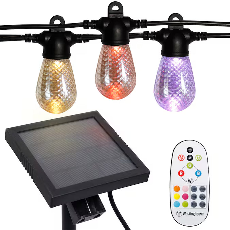 48-Ft Solar Outdoor String Light 24 Color with Remote