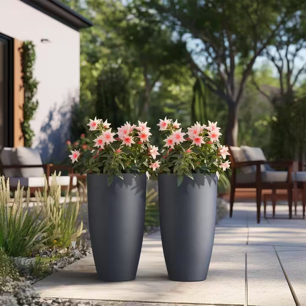 Extra Large Tall round Concrete Plant Pot / Planter Set of 2