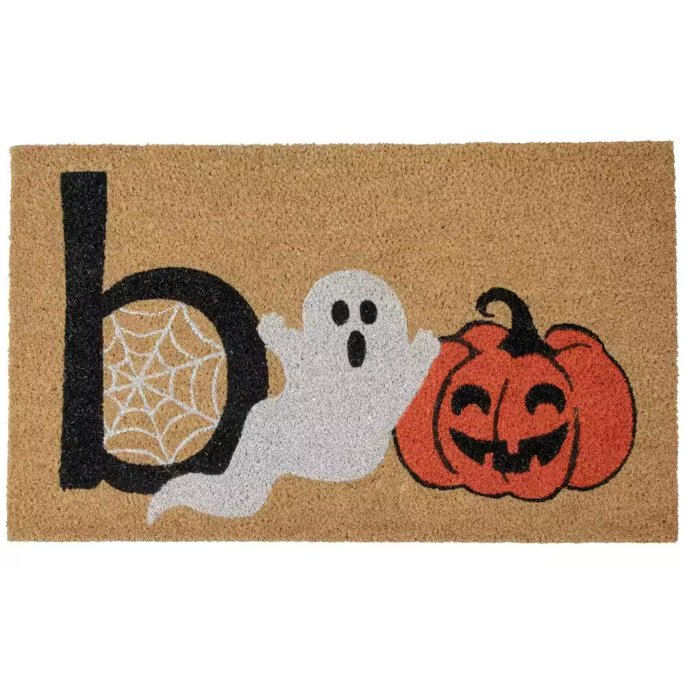 Brown Natural Coir Boo Halloween Doormat 18 In. X 30 In.