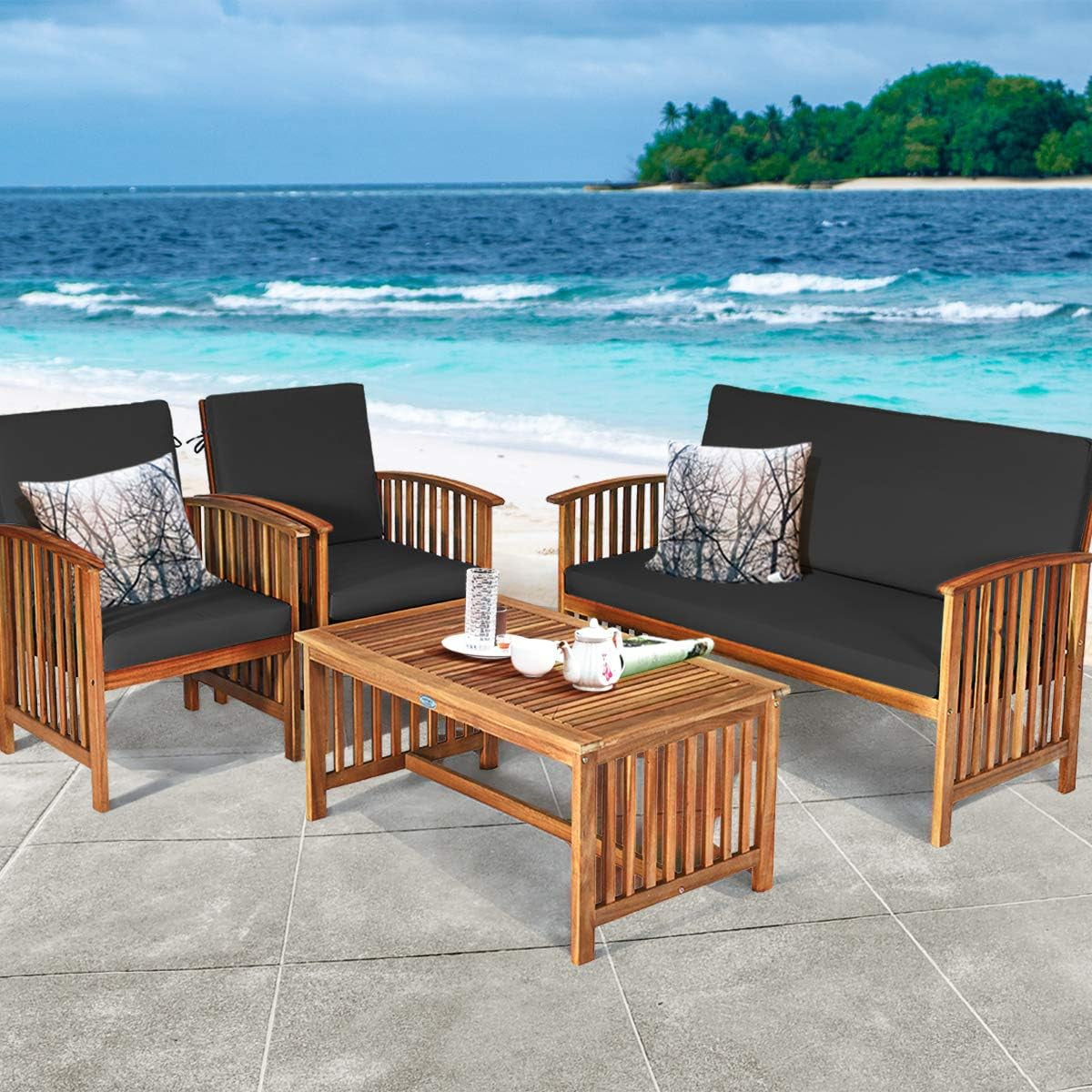 Outdoor Acacia Wood Sofa Set 8 PCS