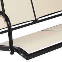 Thumbnail for 3 Person Outdoor Patio Swing Canopy Awning Yard Furniture Hammock Steel Beige