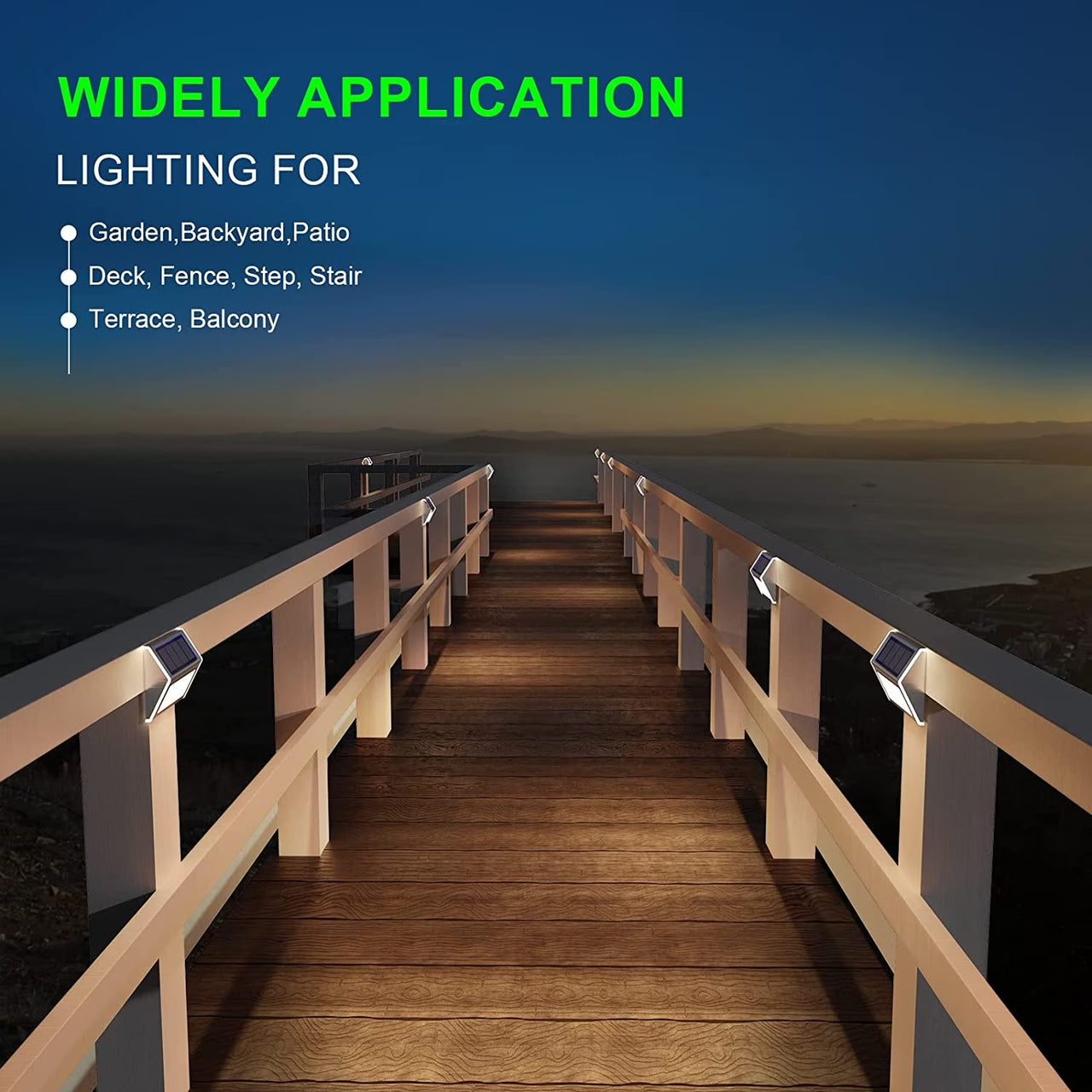 Waterproof Deck Lights Stainless Steel and ABS Cool White, 6 Count