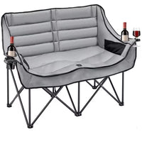 Thumbnail for XXXL Oversized 2 Person Fully Padded Camping Chair Heavy Duty Portable Folding Lawn Chair Patio Chair 600 Lbs. Capacity