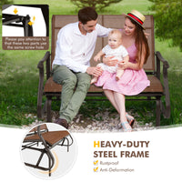 Thumbnail for 2-Person Patio Glider Bench with High Back and Curved Armrests