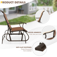 Thumbnail for 2-Person Patio Glider Bench with High Back and Curved Armrests